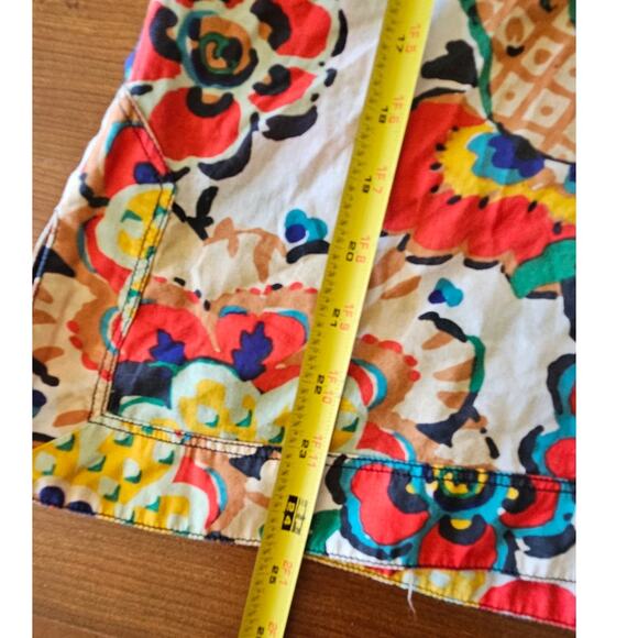 Tory Burch Floral Sleeveless Top Blouse, Ruffled V Neck, Lightweight, Boho, Sz 6 - Picture 7 of 10